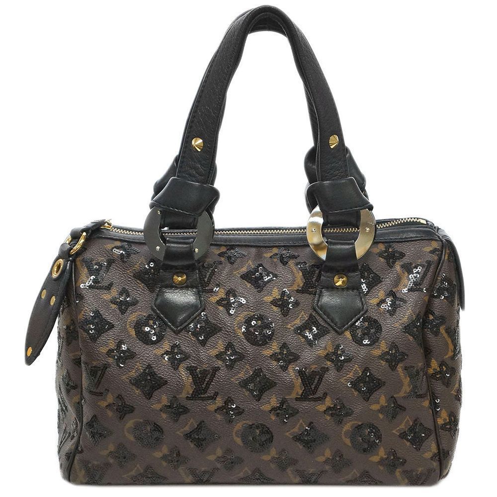 Louis Vuitton Monogram Eclipse Speedy Sequin Noir Black